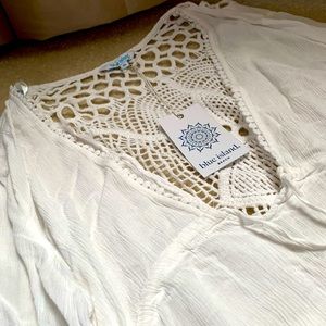 Women’s Sz XL Boho Beach Coverup in White